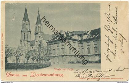 Gruss aus Klosterneuburg - Kirche und Stift - Verlag Regel & Krug Leipzig