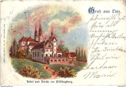 Gruss aus Linz - Hotel und Kirche am Pöstlingberg