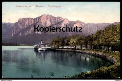 ALTE POSTKARTE SALZKAMMERGUT MONDSEE LANDUNGSPLATZ DAMPFER Schiff ship AK Ansichtskarte cpa postcard