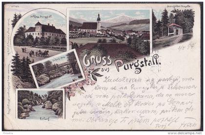 Gruss aus Purgstall, litho, mailed in 1897