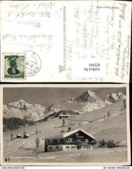 422641,Hochschulheim Hintermoos Haus Unterbach b. Alm Bergkulisse Winterbild