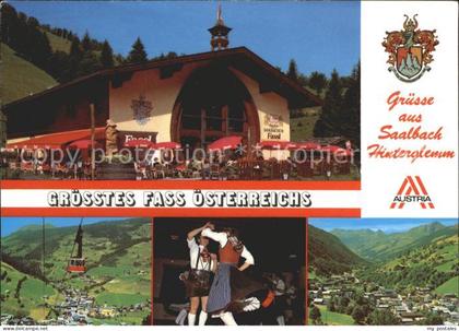 71822162 Saalbach-Hinterglemm Sudeten Fass groesstes Fass oesterreichs Seilbahn