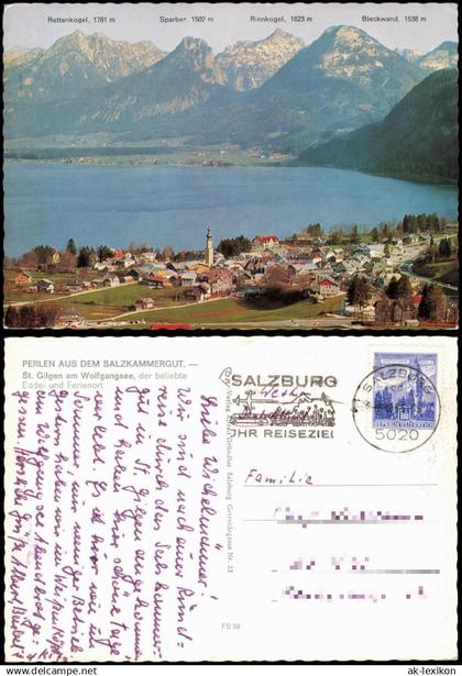 Ansichtskarte Sankt Gilgen St. Gilgen Panorama Blick zum Wolfgangsee 1975