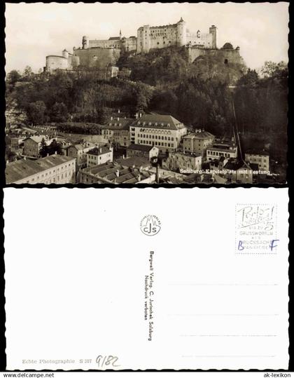 Salzburg Festung Hohensalzburg Gesamtansicht von der Stadt aus 1960