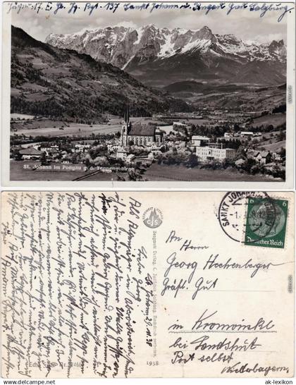 St. Johann im Pongau Blick auf die Stadt Foto Ansichtskarte 1938