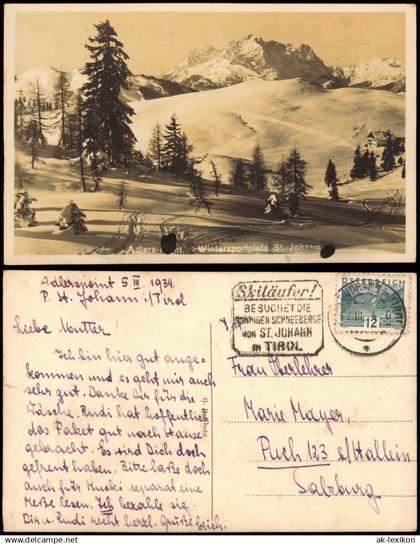 St. Johann im Pongau Sankt Johann im Pongau Adlers-Point, Skipiste - Winter 1934