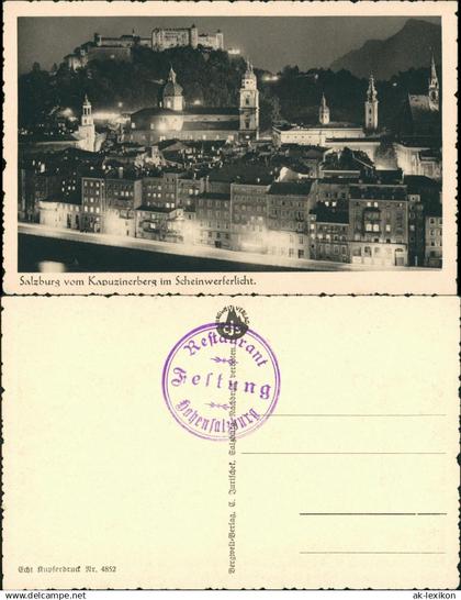 Ansichtskarte Salzburg Stadt bei Nacht 1928