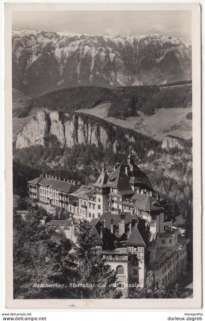 Semmering, Südbahnhotel old postcard travelled 1942 b170801