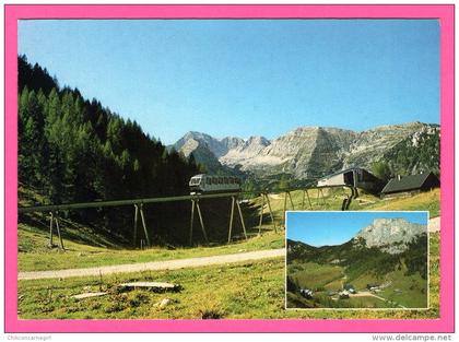 Standseilbahn Wurzeralm mit Warscheneckmassiv 2388 m - Cahet Gasthof-Pension Wurzeralm - Train - WALLIG GRÖBMING