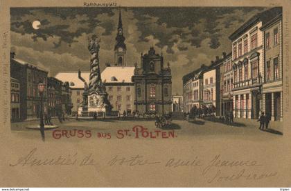 Gruss aus St. Pölten - Rathausplatz 1900