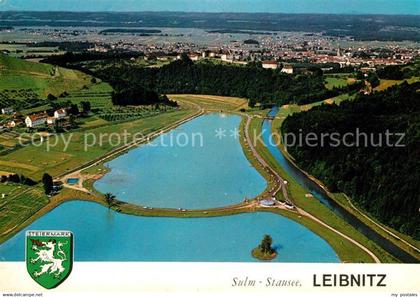 72967888 Leibnitz Fliegeraufnahme Sulm Stausee Schloss-Seggau Stadt-Leibnitz