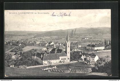 AK Maria Lankowitz, Blick auf das Dorf und ins Land