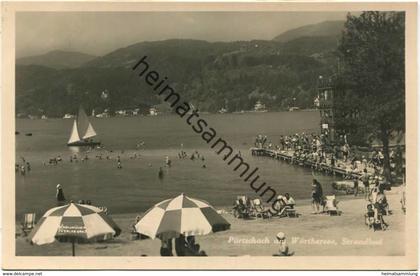 Pörtschach am Wörthersee - Strandbad - Foto-AK - Verlag Franz Knollmüller Graz gel. 1938