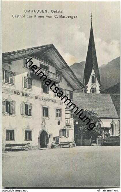 Umhausen - Gasthof zur Krone - C. Marberger - AK ca. 1910 - Verlag C. Marberger Umhausen