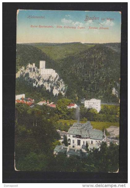 AK Österreich Baden bei Wien Helenental 1916 gelaufen