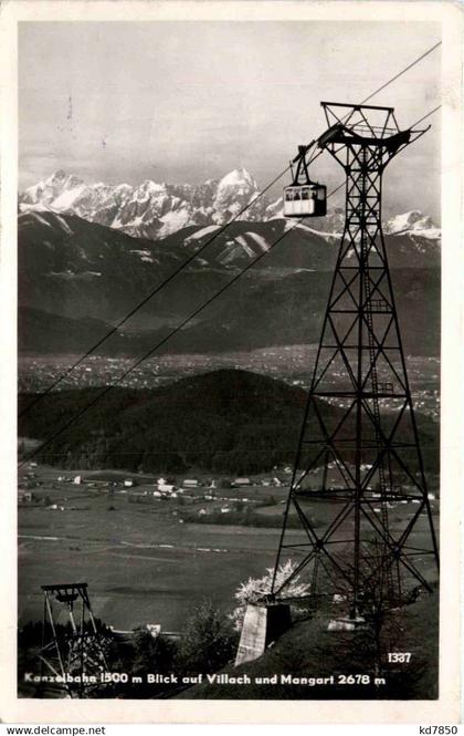 Villach/Kärnten - Villach, Kanzelbahn, Blick auf Villach und Mangart