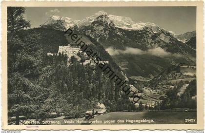 Werfen - Veste Hohenwerfen - Foto-AK - Verlag P. Ledermann Wien 1937 gel. 1938