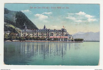 Zell am See - Grand Hotel am See old postcard posted 1925 b230601