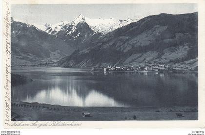 Zell am See mit Kitzsteinhorn old postcard travelled 1925 Zell am See Pmk b170620