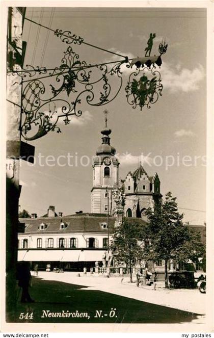 43077244 Neunkirchen Niederoesterreich Kirche Wirtshausschild Neunkirchen