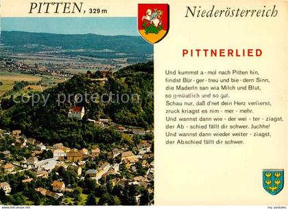 73162964 Pitten Fliegeraufnahme Schlosberg mit Burg Bergkirche Pittnerlied