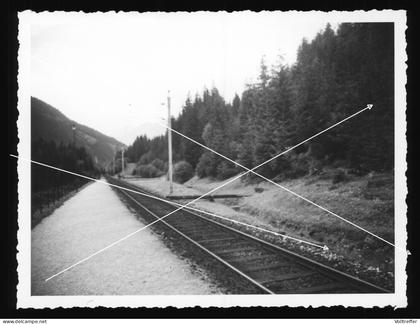 orig. Foto 1938 Ortspartie Böckstein, Blick auf die Tauernbahn bei Böckstein