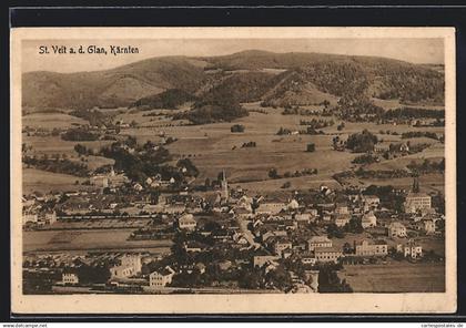 AK St. Veit an der Glan, Ortsansicht aus der Vogelschau