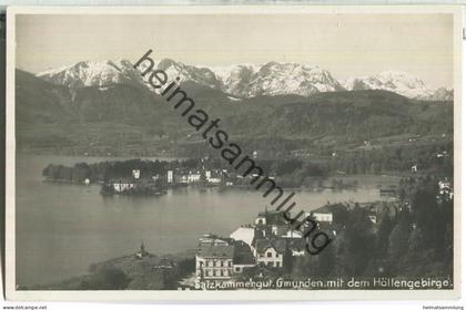 Gmunden mit dem Höllengebirge - Foto-Ansichtskarte - Verlag F. E. Brandt Gmunden 1927