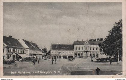 AK Hollabrunn Adolf Hitler Platz Gasthof Eggendorf Enzersdorf Pulkau Laa Thaya Maissau Retz Stempel NÖ Niederösterreich