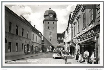 5059 - alte Foto Ansichtskarte - Leoben Tadtturm n. gel TOP