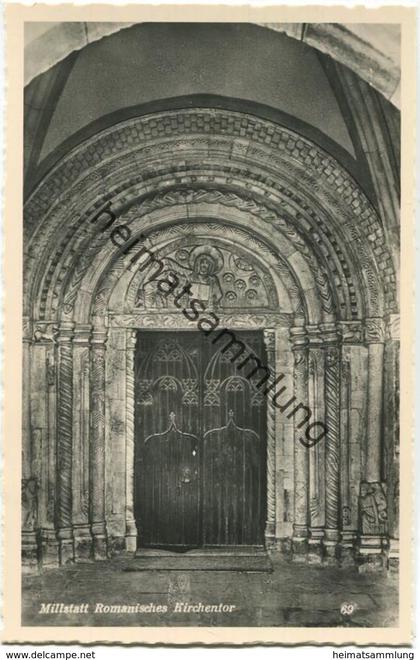 Millstatt - Romanisches Kirchentor - Foto-AK - Verlag Franz Schmölzer Millstatt