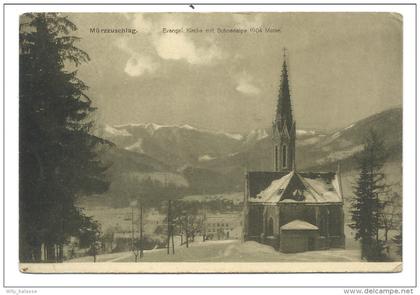 CPA - Autriche - MURZZUSCHLAG - Evangel . Kirche mit Schneealpe 1904 meter  //