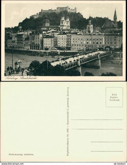 Ansichtskarte Salzburg Stadt und Staatsbrücke 1928