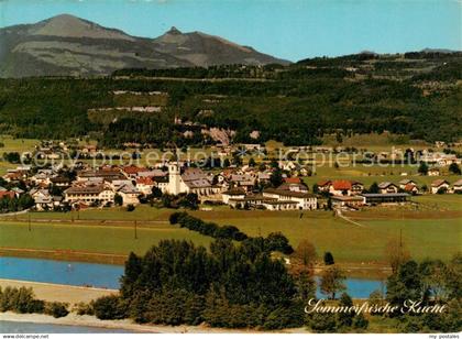 Kuchl Salzburg AT Panorama mit Buergerau See und Schmittenstein