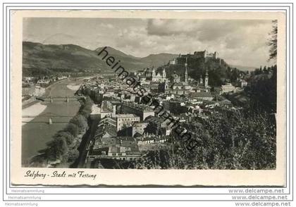 Salzburg - Stadt mit Festung - Foto-AK