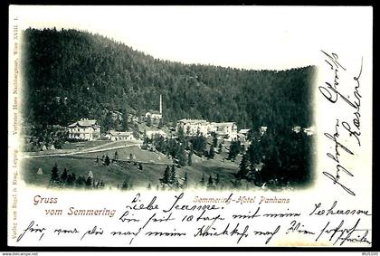 AUTRICHE - BASSE AUTRICHE - GRUSS AUS SEMMERING - HOTEL PANHANS - 1900 -