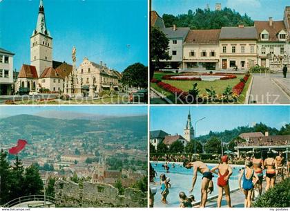 43202632 Voitsberg Steiermark Denkmal Kirche Park Freibad Stadtpanorama Burgruin