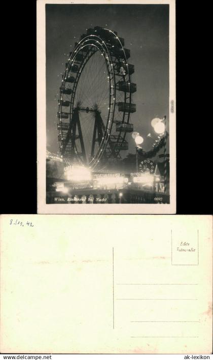 Ansichtskarte Prater-Wien Prater - Riesenrad bei Nacht 1932