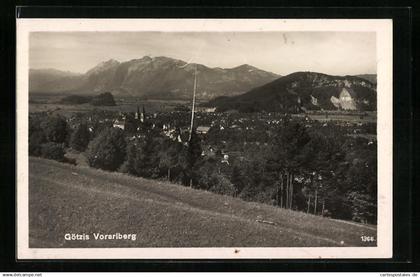 AK Götzis, Panoramablick von der Bergwiese aus