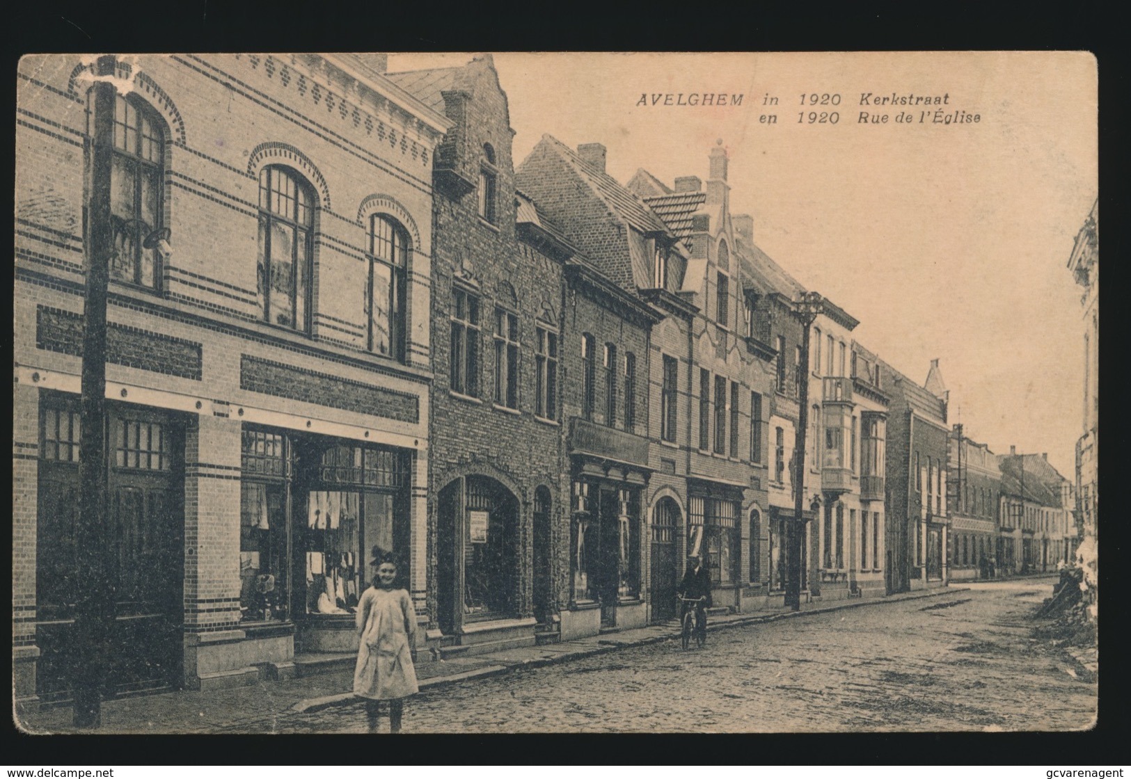 AVELGEM IN 1920 KERSTRAAT