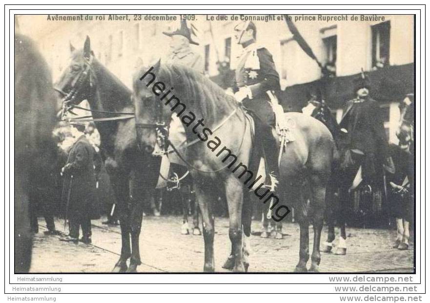 Avenement du roi Albert 23 décembre 1909 - Le duc de Connaught et le prince Ruprecht de Bavière