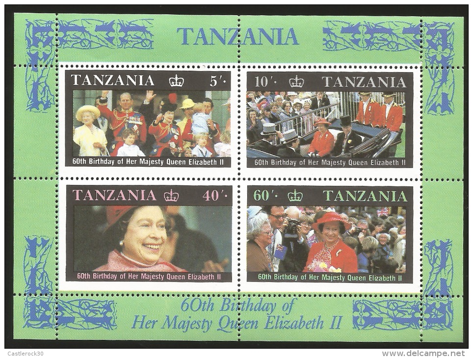 B) TANZANIA,  ROYAL FAMILY, QUEEN ELIZABETH, PICTURE, BIRTHDAY, 60TH BIRTHDAY OF HER MAJESTY QUEEN ELIZABETH II,