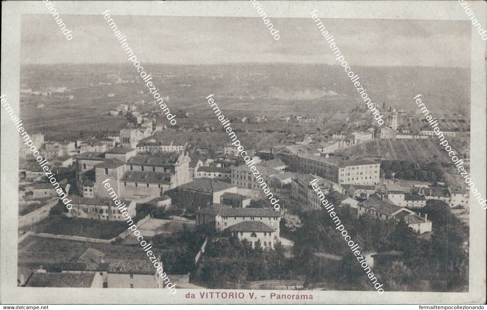 ba104 cartolina vittorio veneto panorama treviso veneto 1922