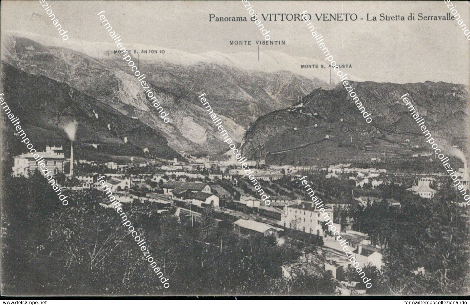 ba106 cartolina vittorio veneto la stretta di serravalle 1927 treviso veneto