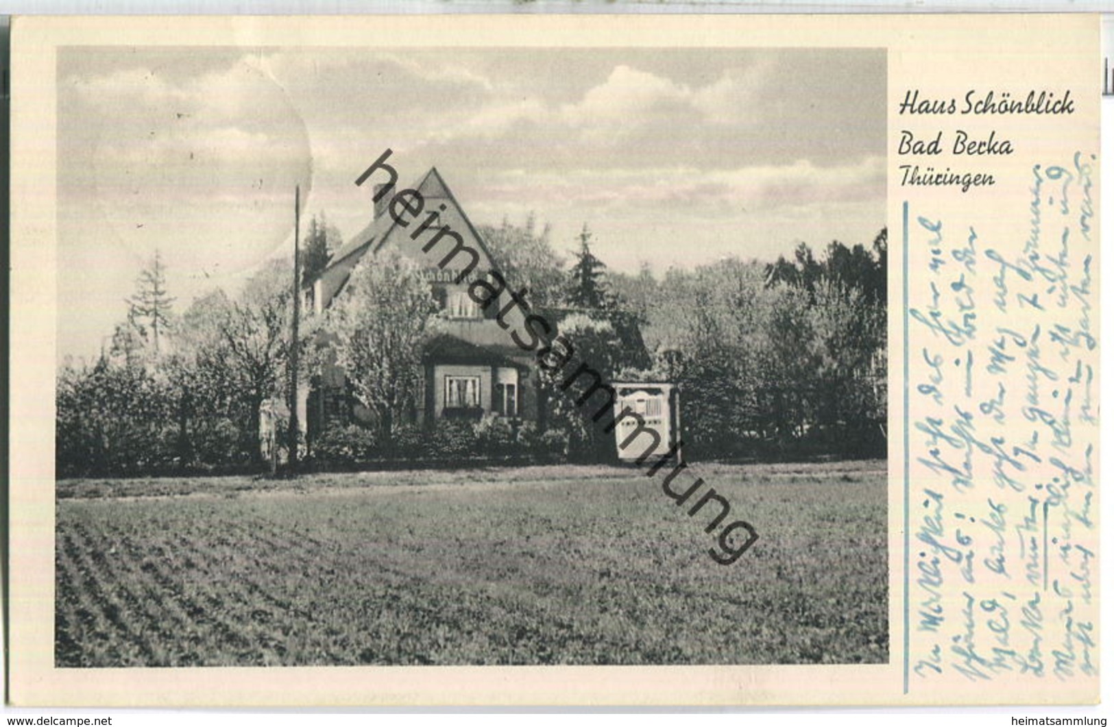 Bad Berka - Haus Schönblick - Inhaber Karl Heinze - Foto-Ansichtskarte - Verlag Kränzlin bad Berka