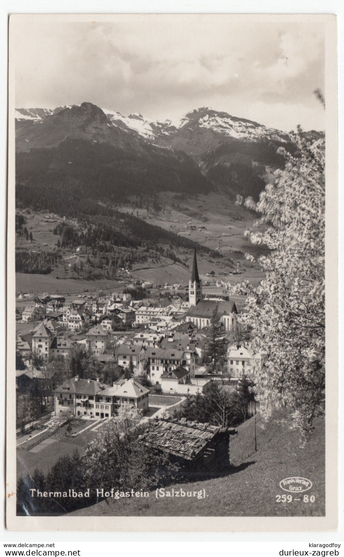 Bad Hofgastein old postcard travelled 194? b170915