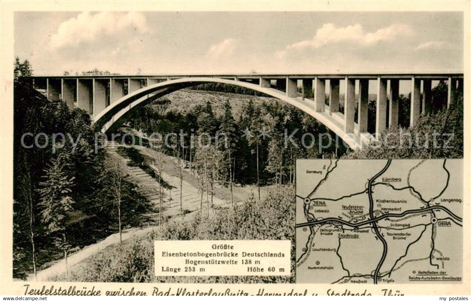 Bad Klosterlausnitz Teufelstalbruecke zwischen Bad Klosterlausnitz und Hermsdorf