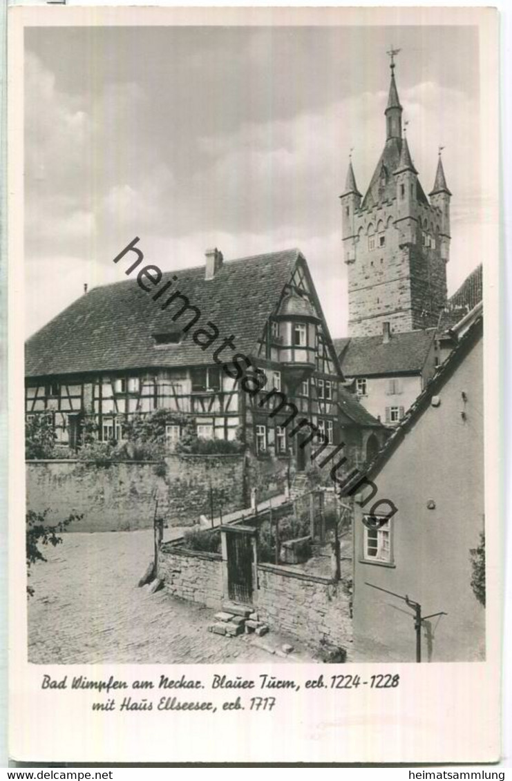 Bad Wimpfen - Blauer Turm - Haus Ellseeser - Foto-Ansichtskarte - Verlag E. Goriup Bad Wimpfen