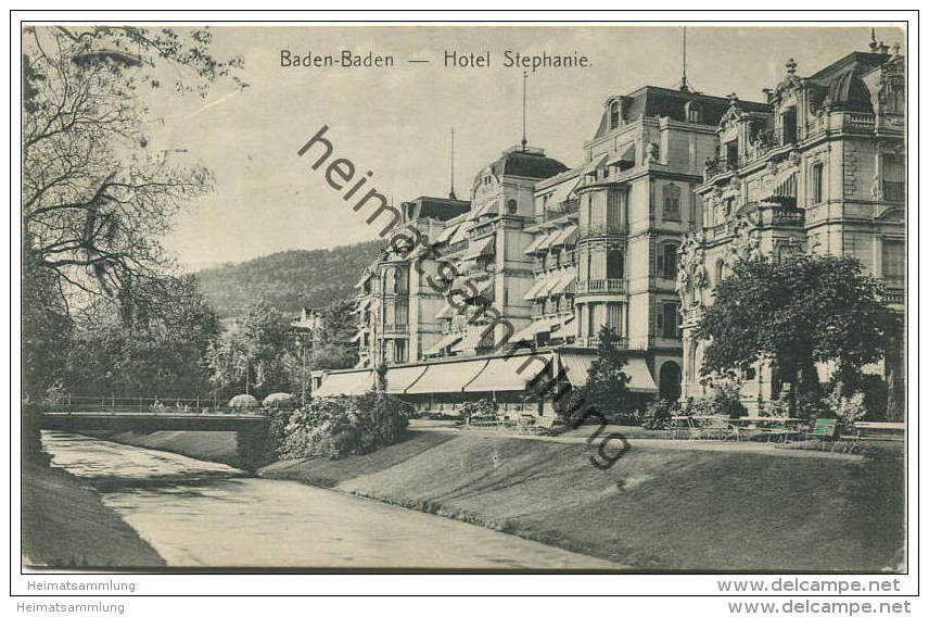 Baden-Baden - Hotel Stephanie - Verlag Gustav Salzer Baden-Baden gel. 1911