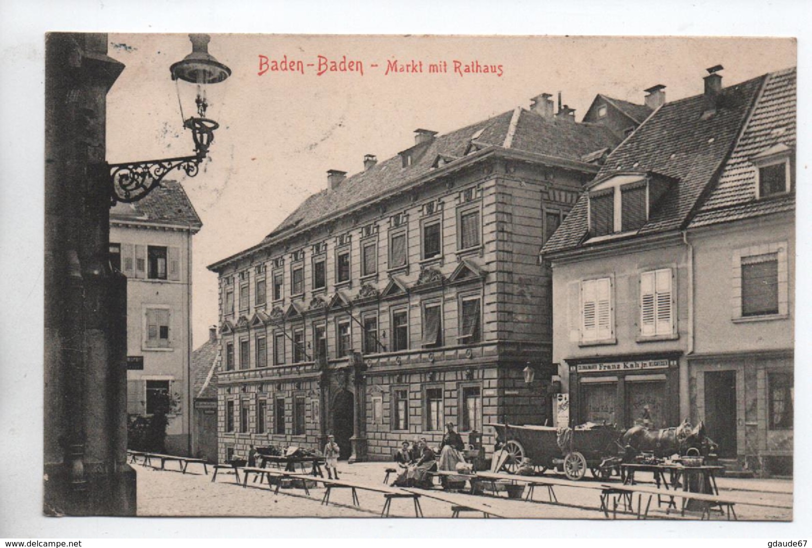 BADEN BADEN - MARKT MIT RATHAUS